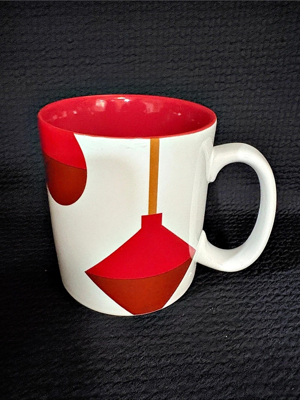 Starbucks Holiday Ornament Red and White Abstract Ceramic Mug. 2012